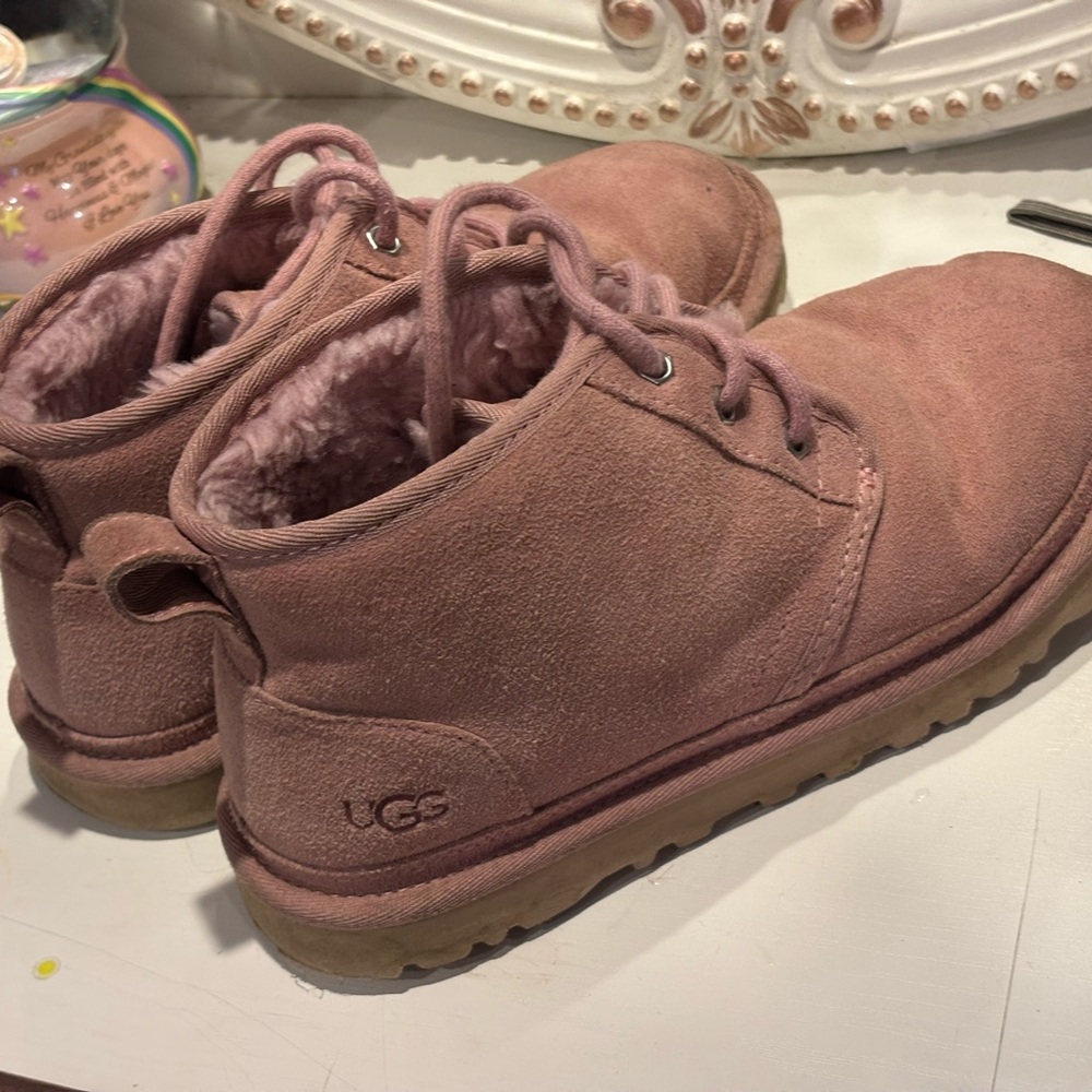UGG Pink Suede Ankle Boots